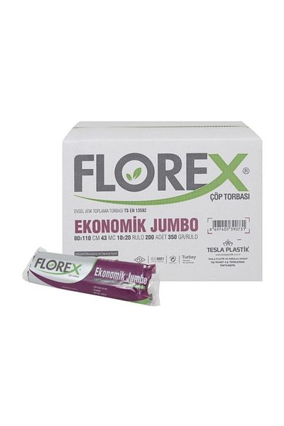 Florex Economical Jumbo Size Garbage Bag 80x110- 20 Rolls
