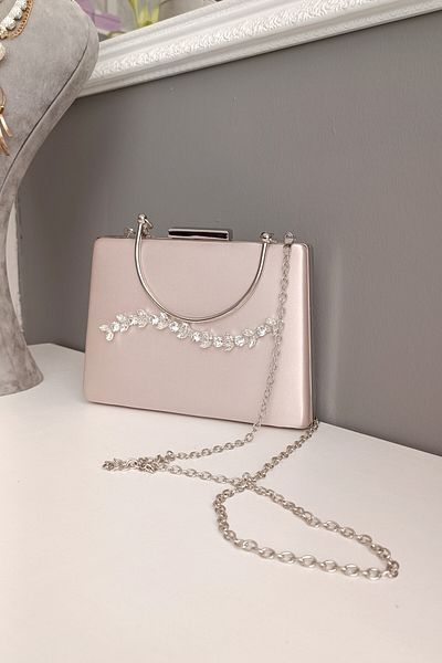 LA CALZATURE Βραδινό φόρεμα Skin Satin Hand-handed Chain Waterway Stone Γυναικεία τσάντα