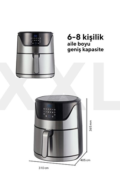 KUMTEL Inox Digital Fastfryer Yağsız Fritöz Airfryer