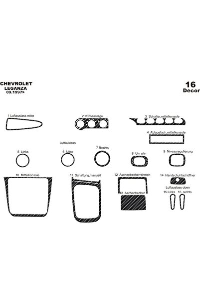 meriç cockpit design ميريتش ®   دايو ليجانزا توربيدو امامي كربون 16 قطعة 1997...