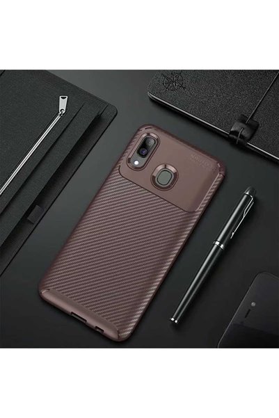 ZM STORE Case for Samsung Galaxy A30 Cool Cut  Cover in Carbon Design
