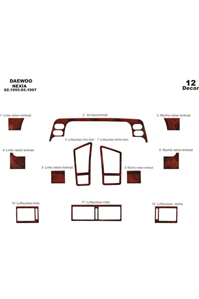 meriç cockpit design ميريتش ®   دايو نكسيا توربيدو أمامي مطلي أسود لامع 12 قط...