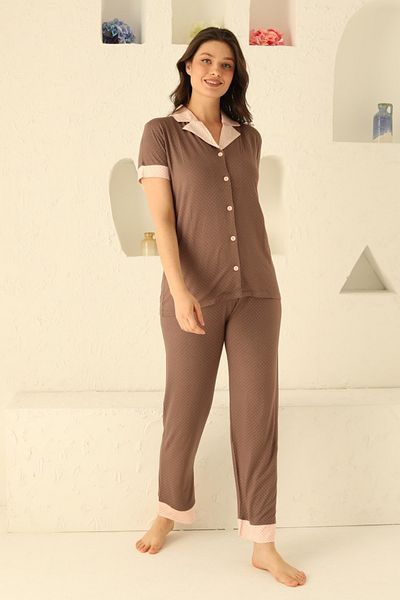pistyle Purple Short Sleeve Pajama Set