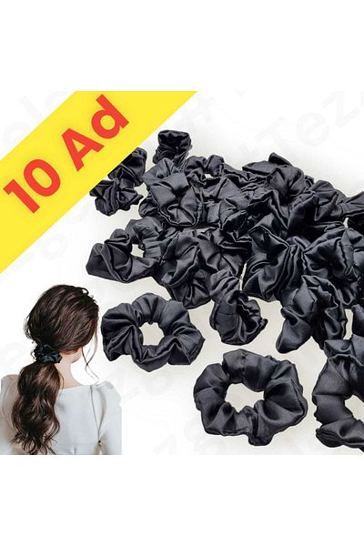 Trenderrs Cataramă Simit din satin negru, 10 piese