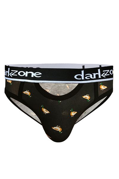 darkzone Ανδρικό ανοιχτό μπροστινό ελαστικό μαύρο slip με σχέδιο πάπιας