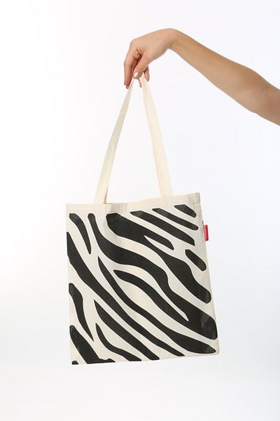 Serkan Çanta Bez Çanta Atölyesi Zebra Printed Cloth Bag Tote Bag