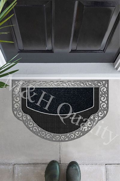 M&H Quality Half Moon Model Welcome Summer Door Mat Silver Color