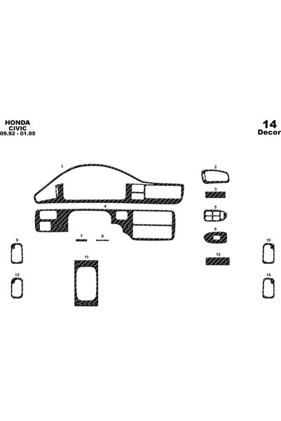 meriç cockpit design ميريتش ®   هوندا سيفيك توربيدو أمامي مطلي بالكربون 14 قط...