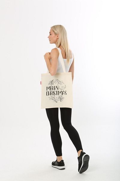 Serkan Çanta Bez Çanta Atölyesi Υφασμάτινη τσάντα Tote Bag Merry Christmas Printed