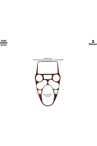 meriç cockpit design ميريتش ®   فيات باندا تراك أمامي مطلي أسود لامع 2 قطعة 2...