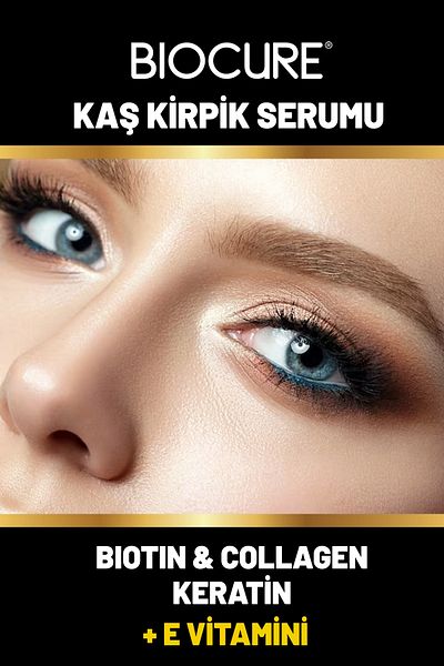 Biocure Biotin & Collagen & Keratin Eyebrow Eyelash Serum with Vitamin E / 12 MlX 2 Pieces