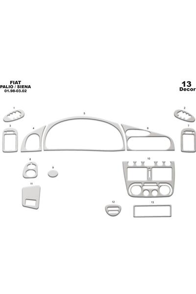 meriç cockpit design ميريتش ®   فيات باليو/سيينا تنجيد أمامي أسود لامع 13 قطع...