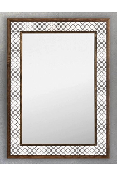 Oscar Stone Decor Ahşap Çerçeveli Mozaik (mermer) Ayna 53x73 Cm Seramik Desen...