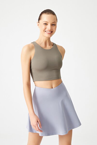 Los Ojos Haki Halter Yaka Içi Sütyenli T-shirt Tank Top