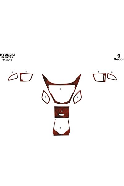 meriç cockpit design ميريتش ®   هيونداي النترا توريد توريد امامي ماهوجني 9 قط...