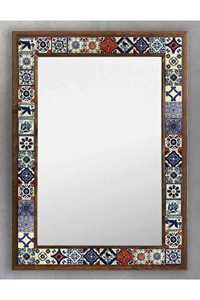 Oscar Stone Decor Çerçeveli Mozaik Taş (mermer) Ayna 53 X 73 Cm Seramik Desenli