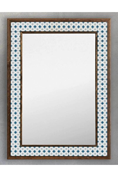 Oscar Stone Decor Ahşap Çerçeveli Mozaik (mermer) Ayna 53x73 Cm Seramik-star-...