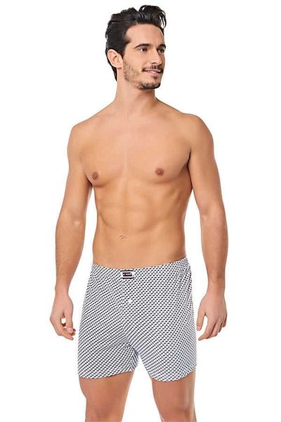 Seher Yıldızı Seher Men's Boxer Briefs with Frost Buttons Patterned Pack of 10