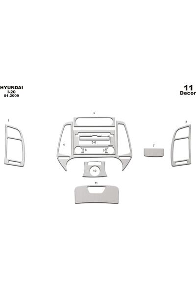 meriç cockpit design ميريتش ®   هيونداي I20 توريد توريد أمامي أسود لامع 11 قط...