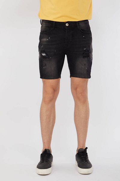 Bluewhite Ανδρικό μπάλωμα με λεπτομέρειες Jean σορτς Anthracite