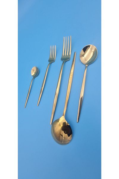 ÖZLİFE Mess Gold 60 Piece Fork Spoon Knife Set