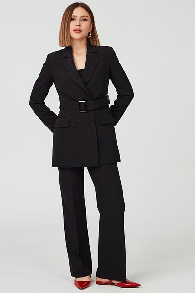 GEZ GİYİM Women's Double-breasted Collar Jacket Trousers Set
