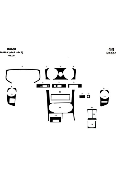 meriç cockpit design ميريتش ®   ايسوزو D Max 4x2-4x4 توربيدو امامي مطلي اسود ...