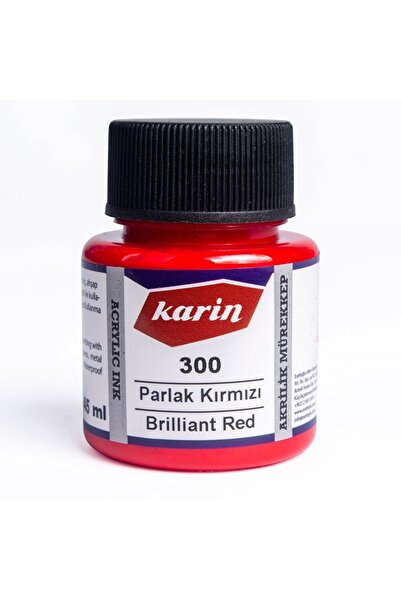 Karin حبر الخط - حبر الخط - حبر أكريليك أحمر ساطع 300 - 45 مل