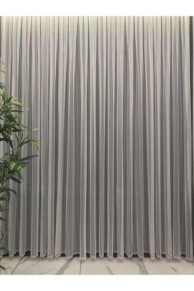 Vinaldi Striped Lattice Knitted 1/3 Tight Pleat Luxury Tulle