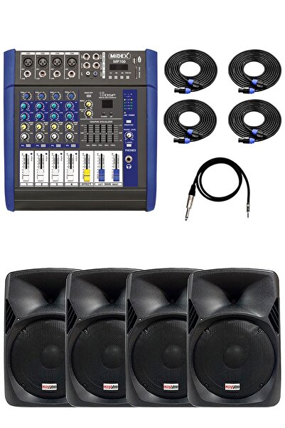 Lastvoice Bronz Paket-2 Profesyonel Ses Sistemi Mikser Hoparlör Ekipman Seti