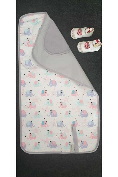 Aşkın Parti Evi Baby Changing Mat Care Pad Cover Liquid Proof Elephant
