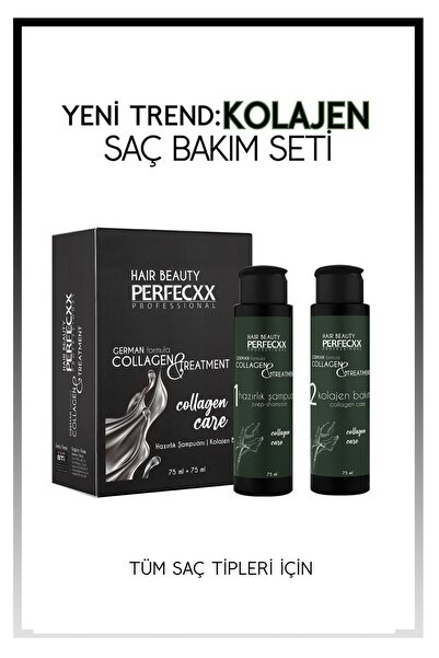 Perfecxx Collagen Saç Bakım Seti Saç Botoksu Etkili 75 ml Hazırlık Şampuanı 7...