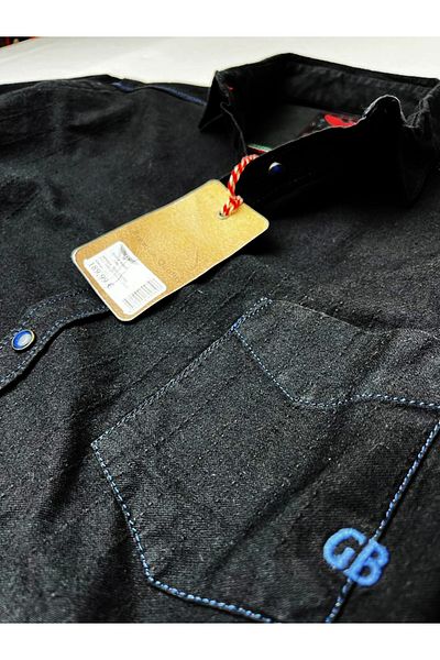 GULF BIRD Slim Fit από καθαρό βαμβακερό ύφασμα τζιν πουκάμισο--σκούρο μπλε---