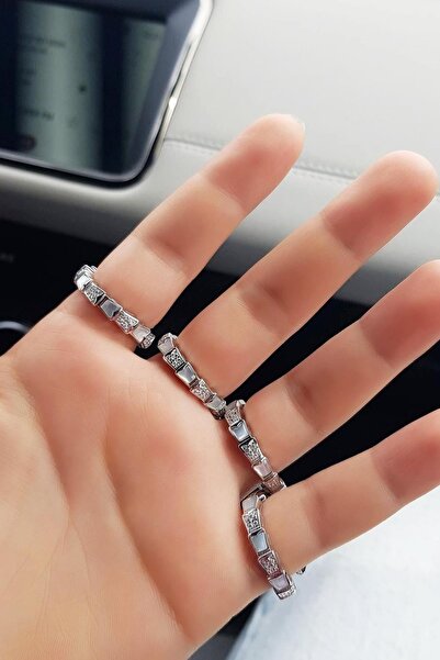 MorMajor Silver Ithal Tamtur Sedef Yılan Taşlı Gümüş Yüzük