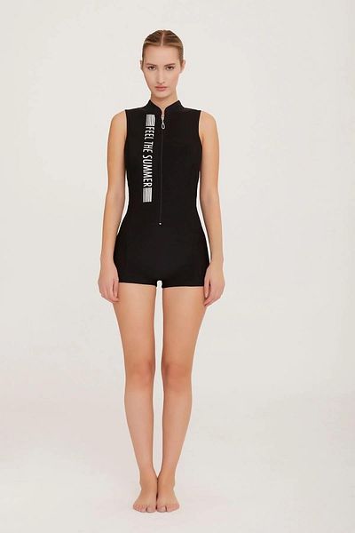 Adasea Costum de baie negru Belen cu mâneci zero pentru damă 3c3t7n0
