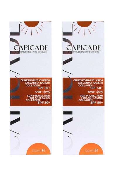 Capicade Sunscreen Cream Spf 50+ (Anti-Aging - Colorful) 100x2 Ml