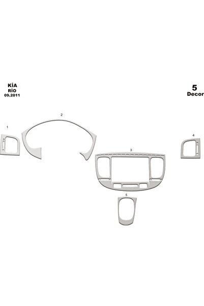 meriç cockpit design ميريتش ®   كيا ريو توربيود امامي مطلي الومنيوم 5 قطع 201...