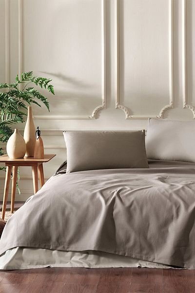 Özdilek Colourist Single Pique Set Dark Beige - Light Beige