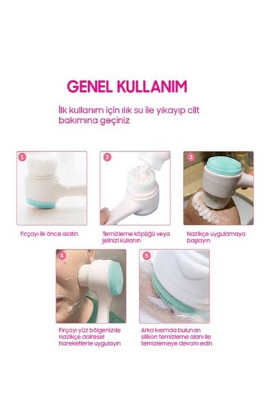 NİYENABEAUTY فرشاة تنظيف الوجه ذات الوجهين