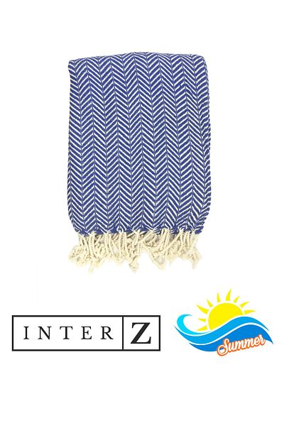 INTER Z Πετσέτα θαλάσσης 100% βαμβακερή, Xxl 100x180cm, Marmaris, Navy Blue