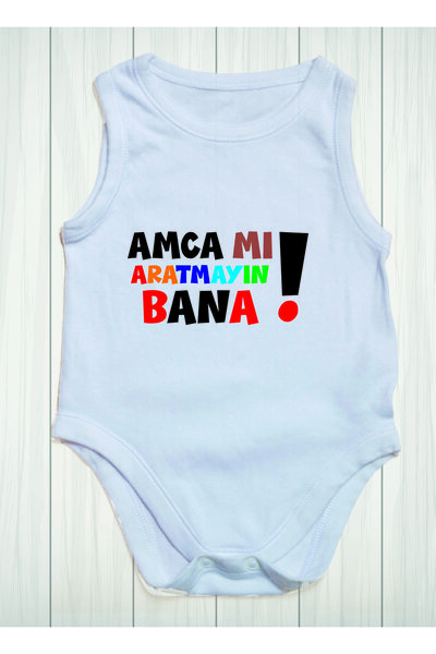 SPACE DRESS Don't Make My Uncle Look For Me Printed Cotton Baby Bodysuit