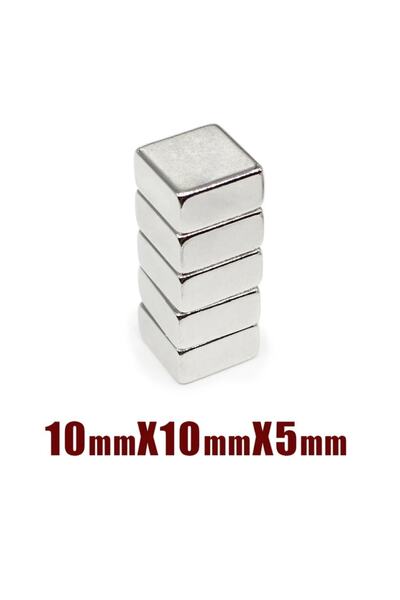 Hdg 5 Adet Neodyum Mıknatıs, Çap 10x10x5 Mm Kare Magnet Süper Güçlü Magnet