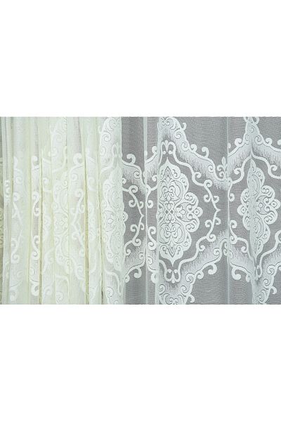 AKÇA TEKSTİL Embroidery 2 Model Color Single Wing Ready Planted Pleated Background Curtain 300*260 Cm