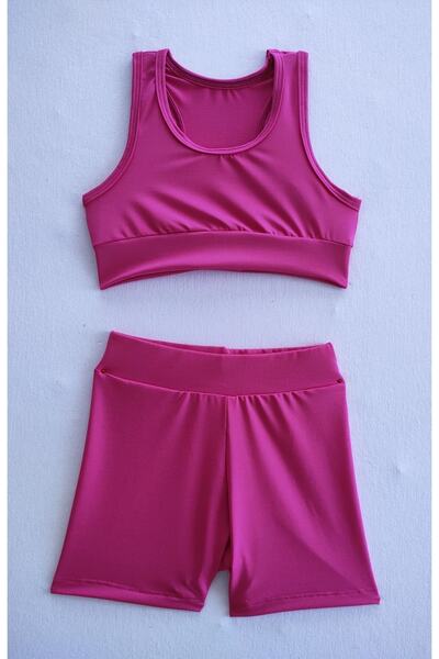 LULLY KİDS Devojčin set kratkih hlača i legginsa u boji fuksije