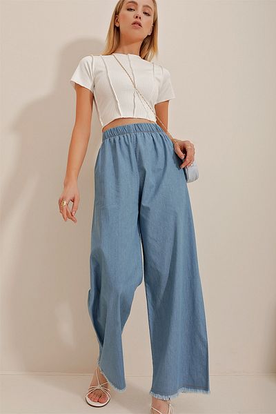 Trend Alaçatı Stili Hose - Blau - Relaxed