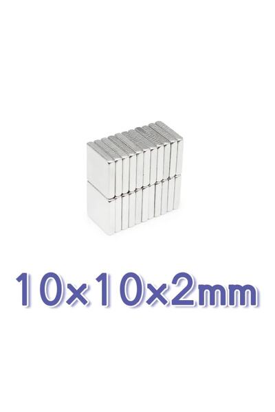 Hdg 15 Adet Neodyum Mıknatıs, Çap 10x10x2 Mm Kare Magnet Süper Güçlü Magnet