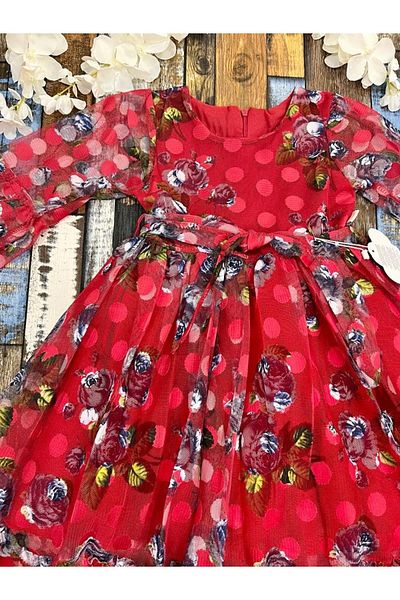 Esterella Girl's/Graduation Dress/Prom Dress/Rose Patterned Tulle Evening Dress 1 Piece.
