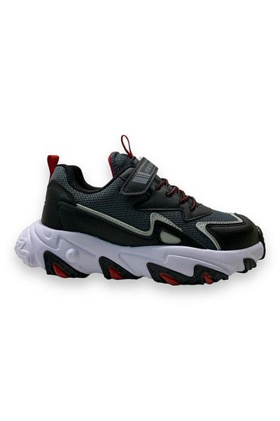 pepino 1417 Tenis ortopedic pentru băiat afumat/negru/roșu