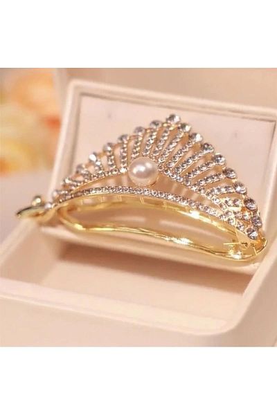 BAHELS Cataramă banană metal perlat cristal auriu