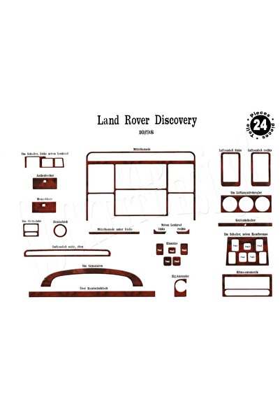 meriç cockpit design ميريتش ®   لاند روفر ديسكفري تنجيد أمامي ماهوجني 24 قطعة...